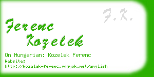 ferenc kozelek business card